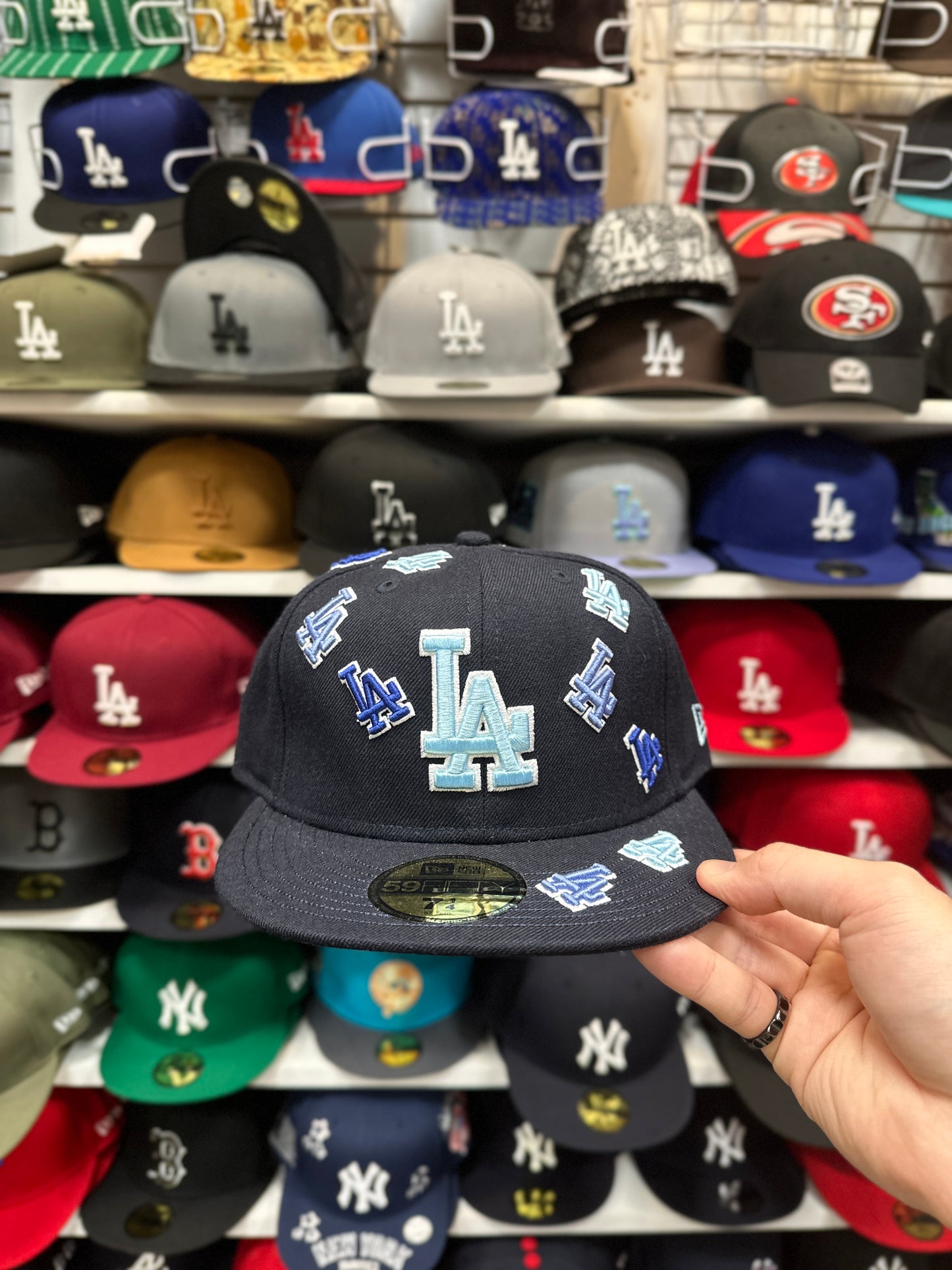 LA Dodgers MLB Vintage Blue Burst | New Era 59FIFTY Fitted | Black