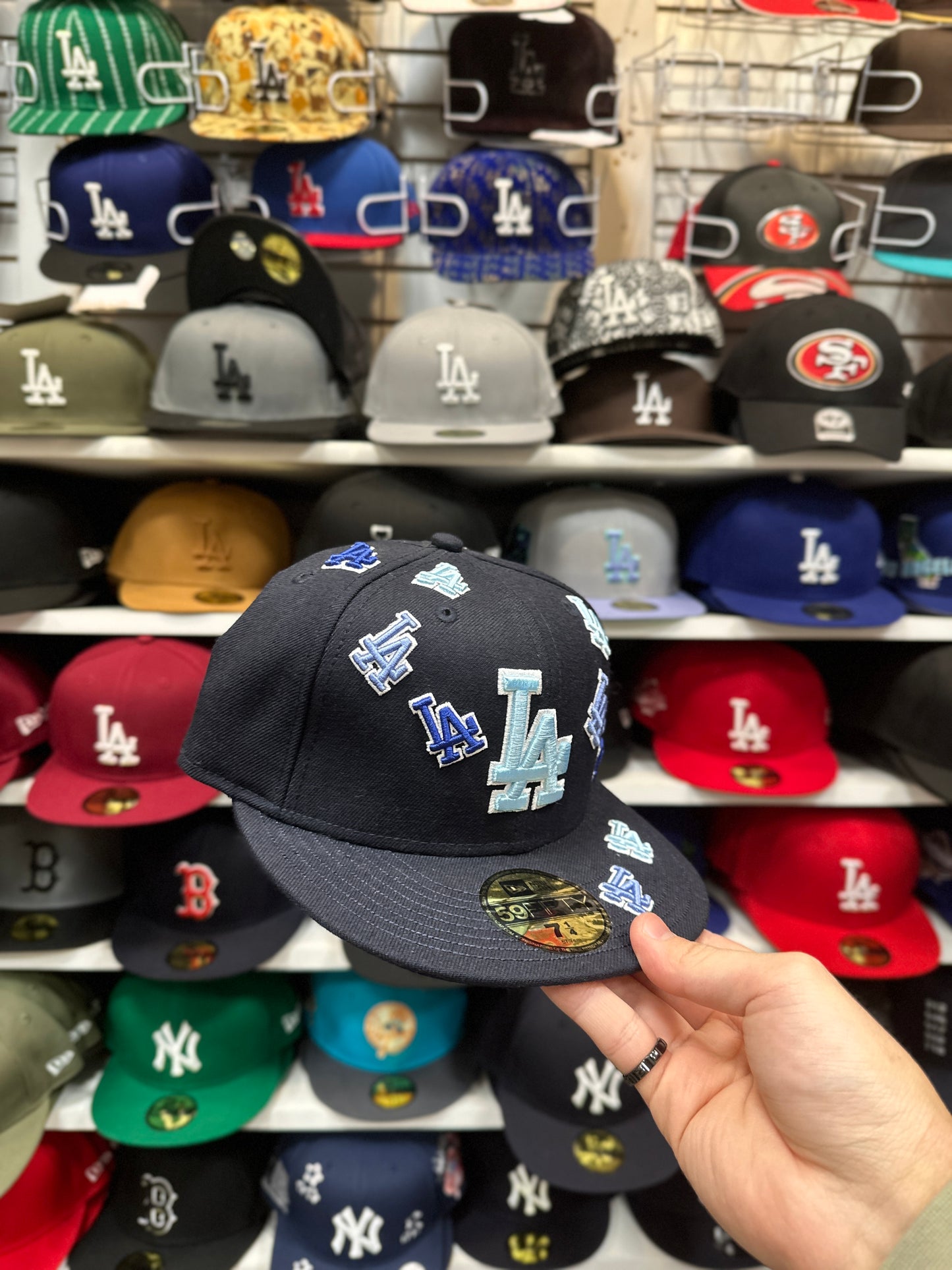 LA Dodgers MLB Vintage Blue Burst | New Era 59FIFTY Fitted | Black