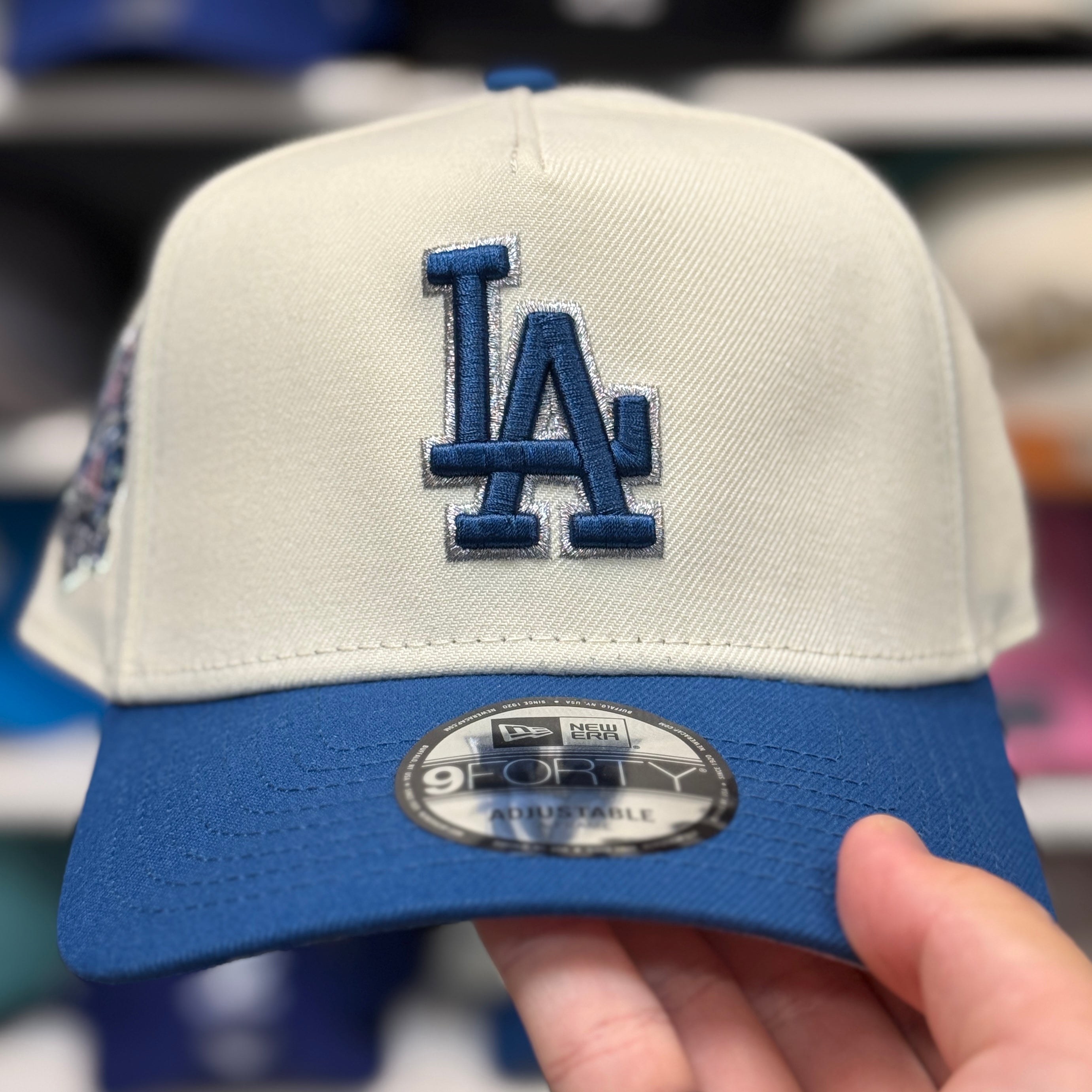 New Era Los Angeles Dodgers '60th Anniversary' A-Frame Creme/Blue 9FORTY Snapback - Product Image