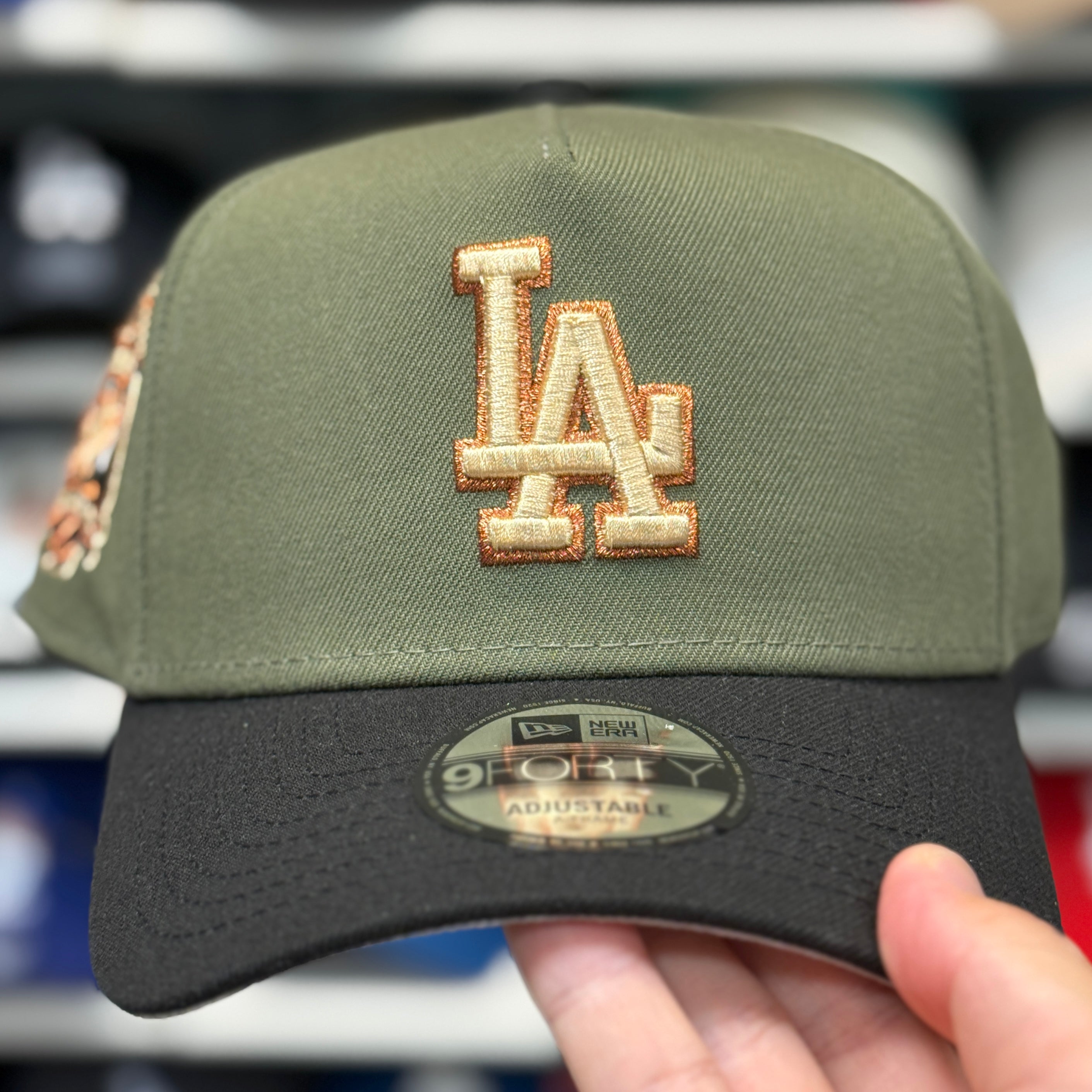 New Era Los Angeles Dodgers '40th Anniversary' A-Frame Olive/Black 9FORTY Snapback - Product Image