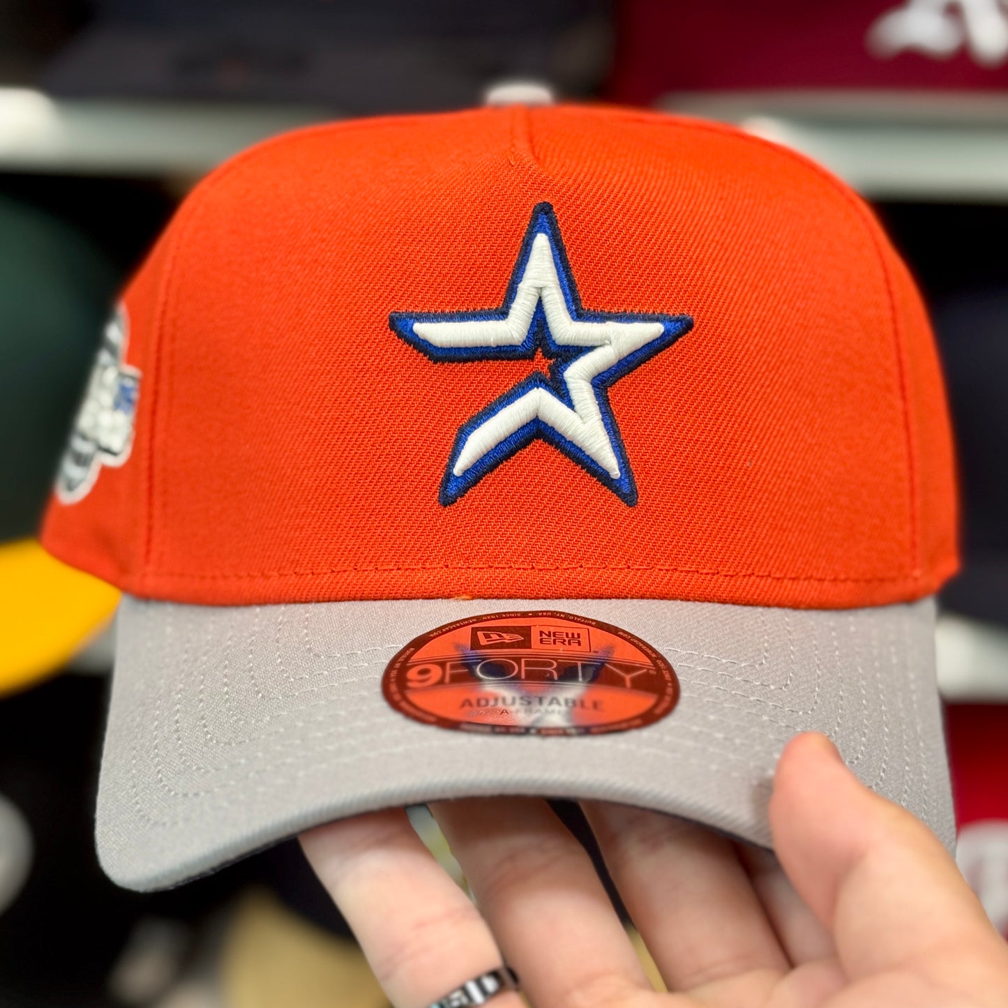 New Era A-Frame Houston Astros Two-Tone 'World Series' Patch 9FORTY Snapback Orange/Silver