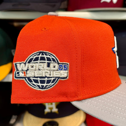 New Era A-Frame Houston Astros Two-Tone 'World Series' Patch 9FORTY Snapback Orange/Silver