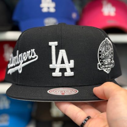 Los Angeles Dodgers 'Logo Wrap 60th Anniversary' Black/White Mitchell & Ness Snapback