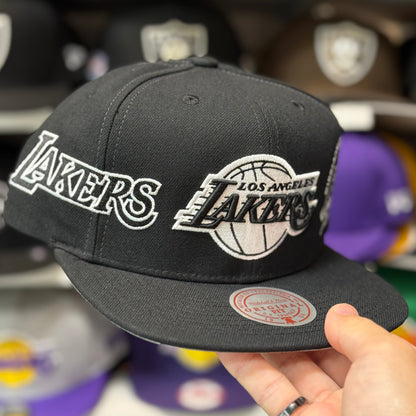Los Angeles Lakers 'Logo Wrap 60th Anniversary' Black/White Mitchell & Ness Snapback