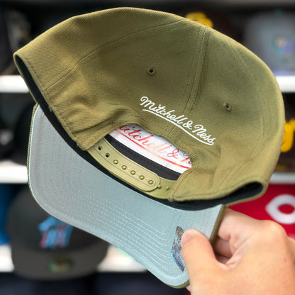 Anaheim Ducks Creme/Olive A-Frame Mitchell & Ness Snapback