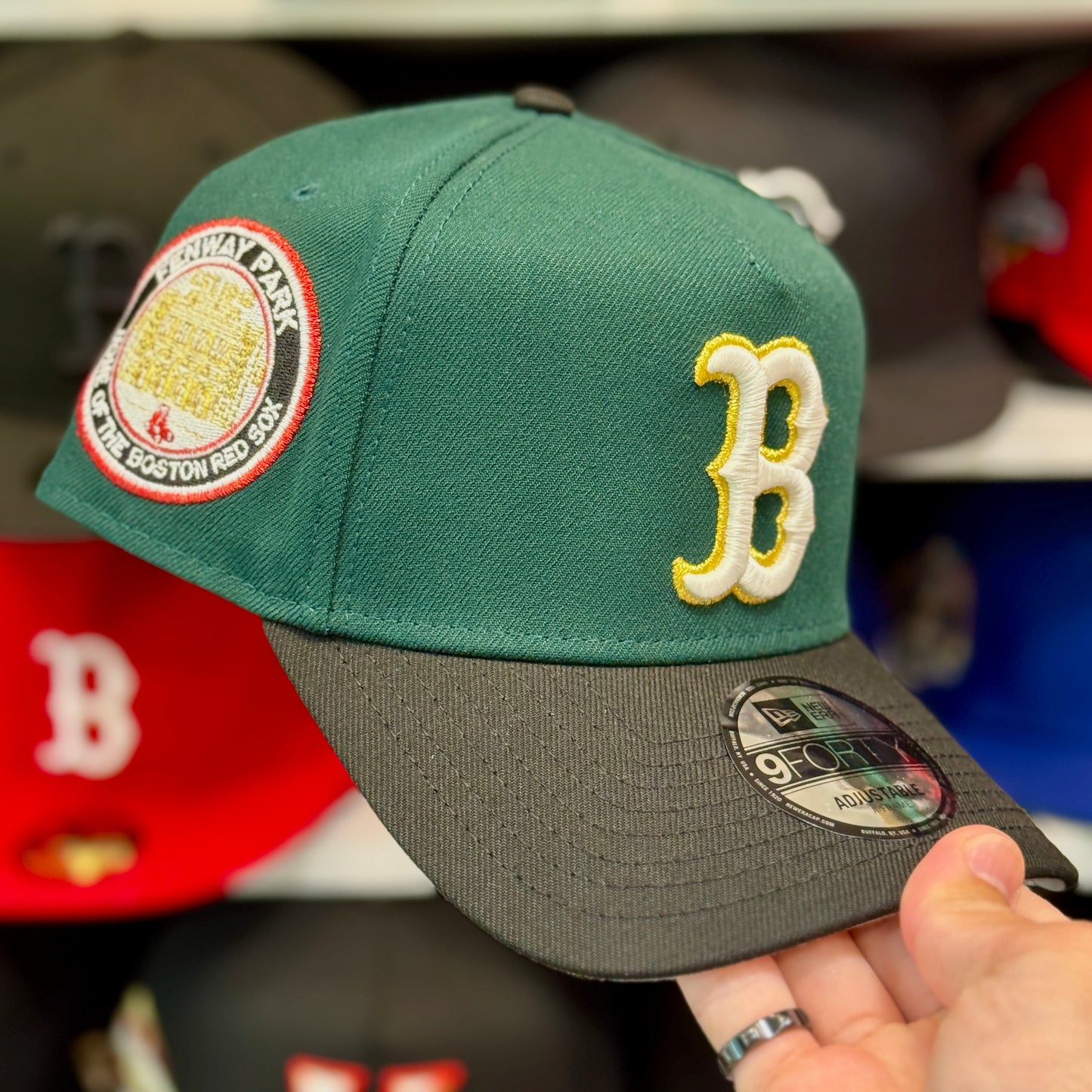 New Era Boston Red Sox 'Fenway Park' A-Frame 9FORTY Snapback Forest Green
