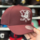 Anaheim Ducks Creme/Maroon A-Frame Mitchell & Ness Snapback
