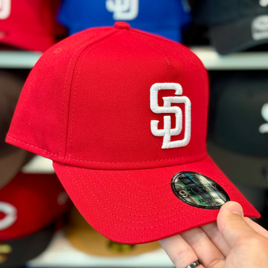New Era San Diego Padres A-Frame 9FORTY Snapback Red