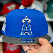 New Era Los Angeles Angels '50th Anniversary' Blue/Black Chrome Stitch 9FIFTY Snapback - Product Image