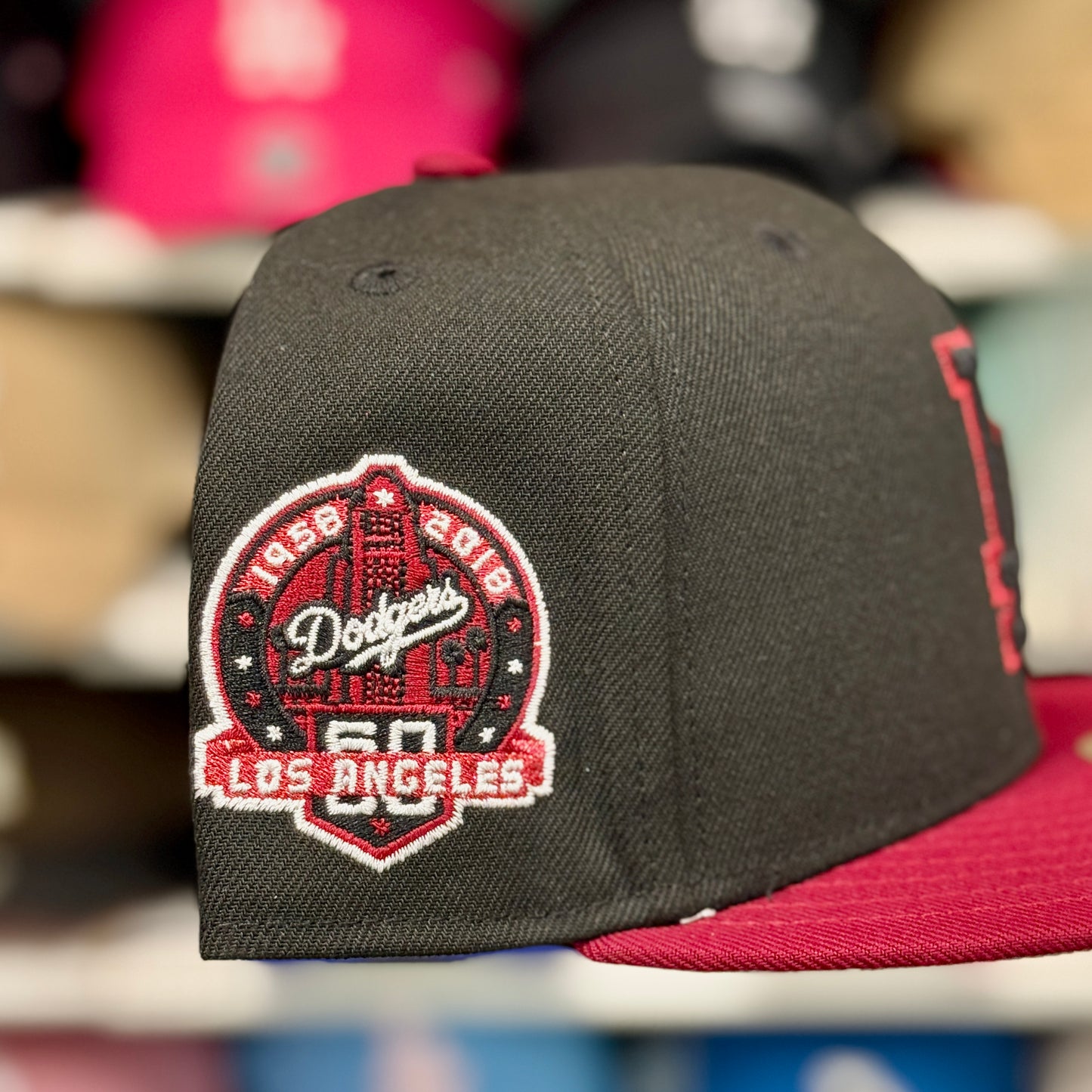 New Era Los Angeles Dodgers Two Tone '60th Anniversary' 9FIFTY Snapback Black/Maroon