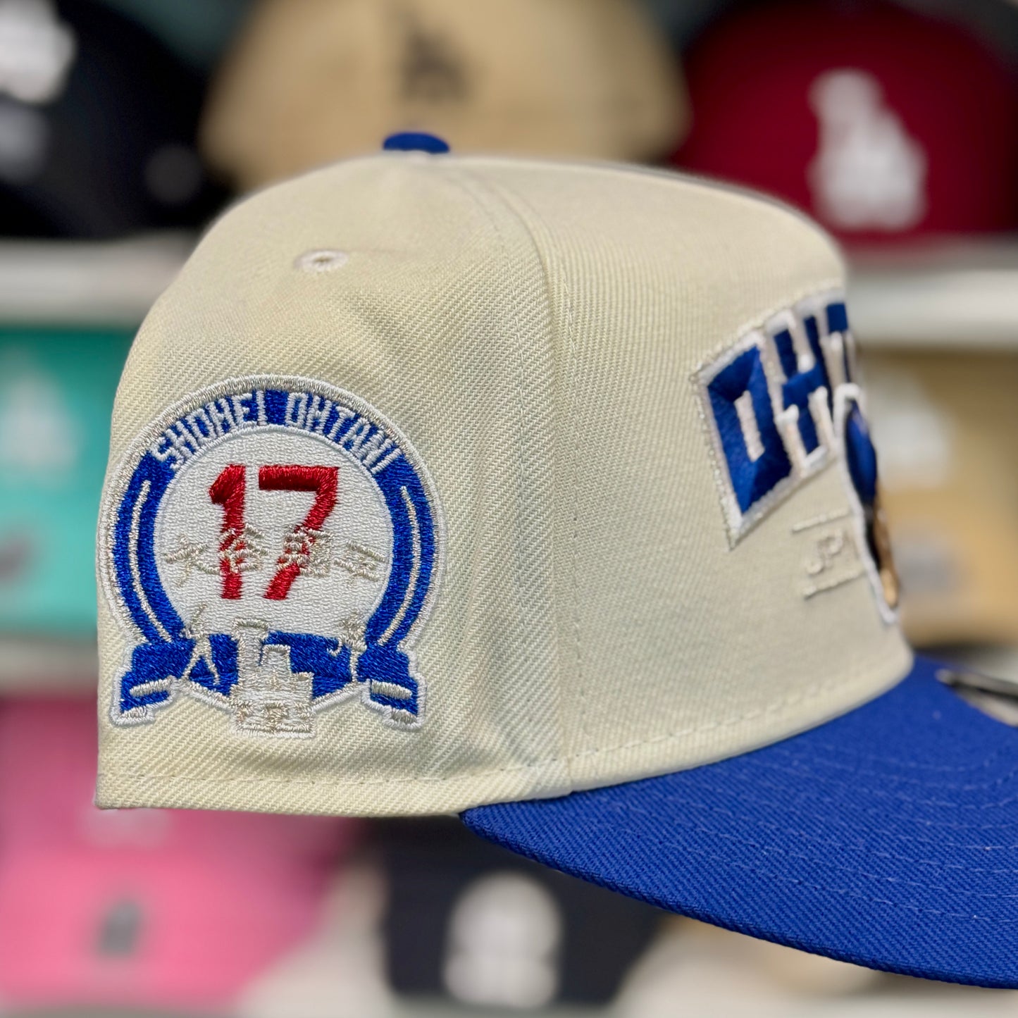 New Era Dodgers A-Frame Shohei Ohtani 'JPN to LA' 9FORTY Snapback Creme/Blue/Chrome