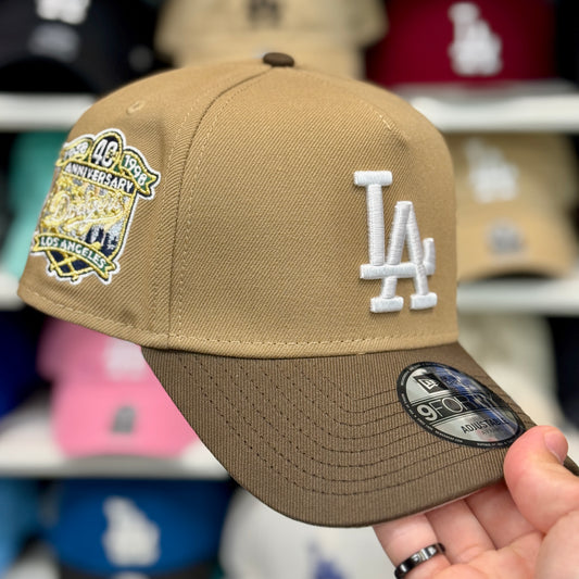 New Era LA Dodgers A-Frame '40th Anniversary' 9FORTY Snapback Tan/Brown