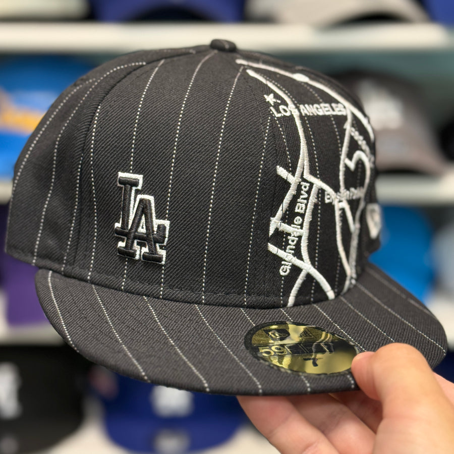 New Era Los Angeles Dodgers 'City Grid' Black 59FIFTY Fitted Hat - Product Image