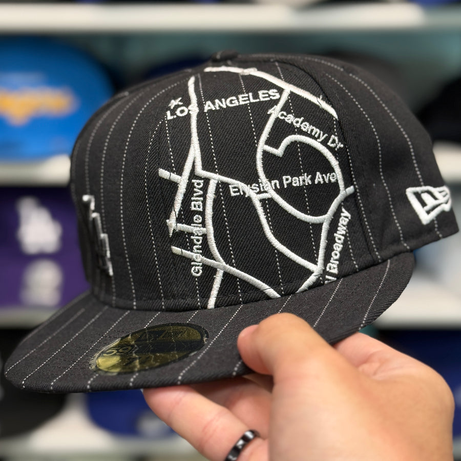 New Era Los Angeles Dodgers 'City Grid' Black 59FIFTY Fitted Hat - Product Image
