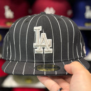 New Era Los Angeles Dodgers 'Pinstripe' Black 59FIFTY Fitted Hat - Product Image