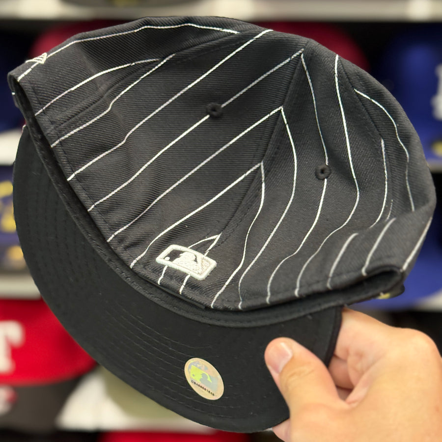 New Era Los Angeles Dodgers 'Pinstripe' Black 59FIFTY Fitted Hat - Product Image