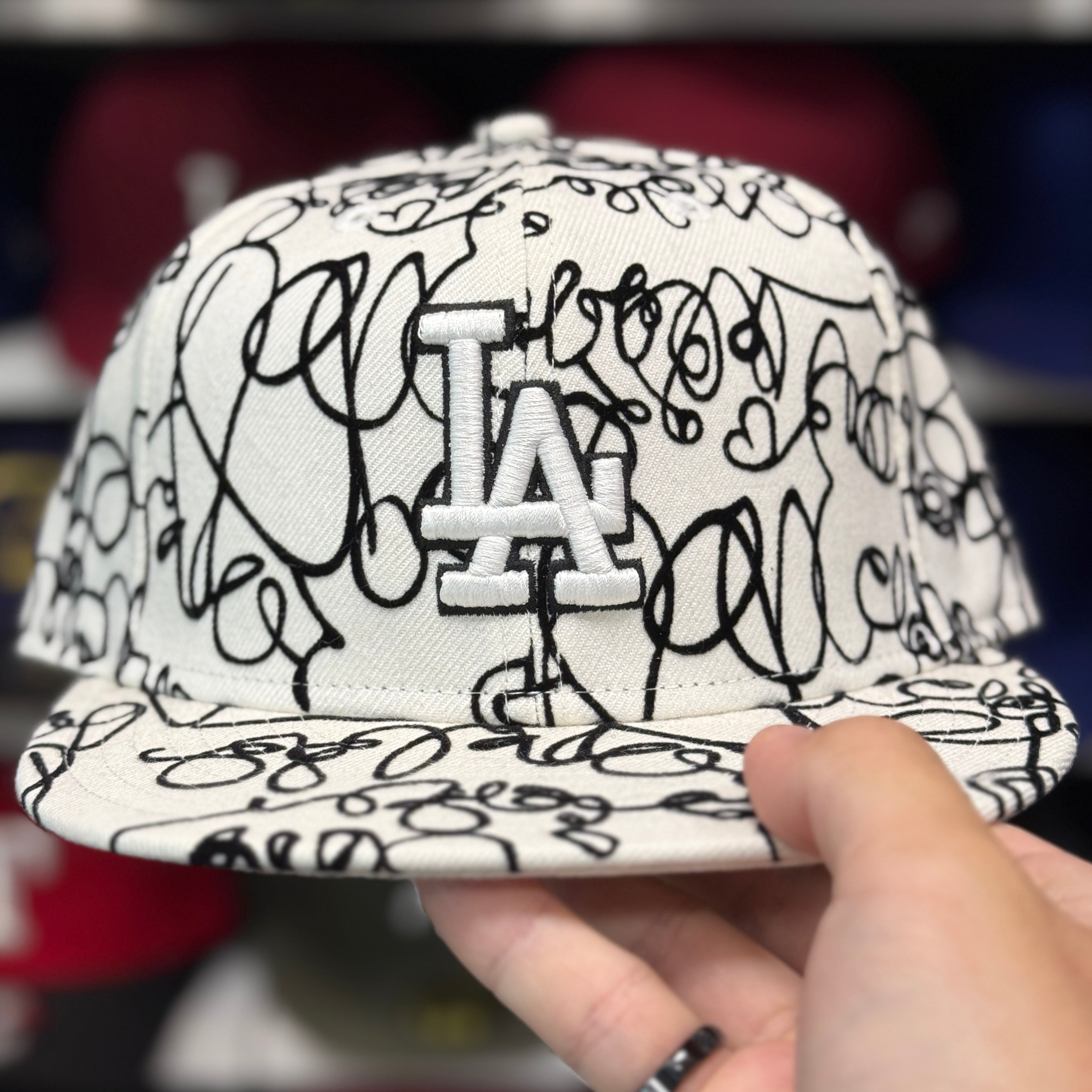 New Era Los Angeles Dodgers 'Doodle Scribble' White 59FIFTY Fitted Hat - Product Image