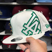 New Era Los Angeles Dodgers 'Green Oversized Logo' White 59FIFTY Fitted Hat - Product Image