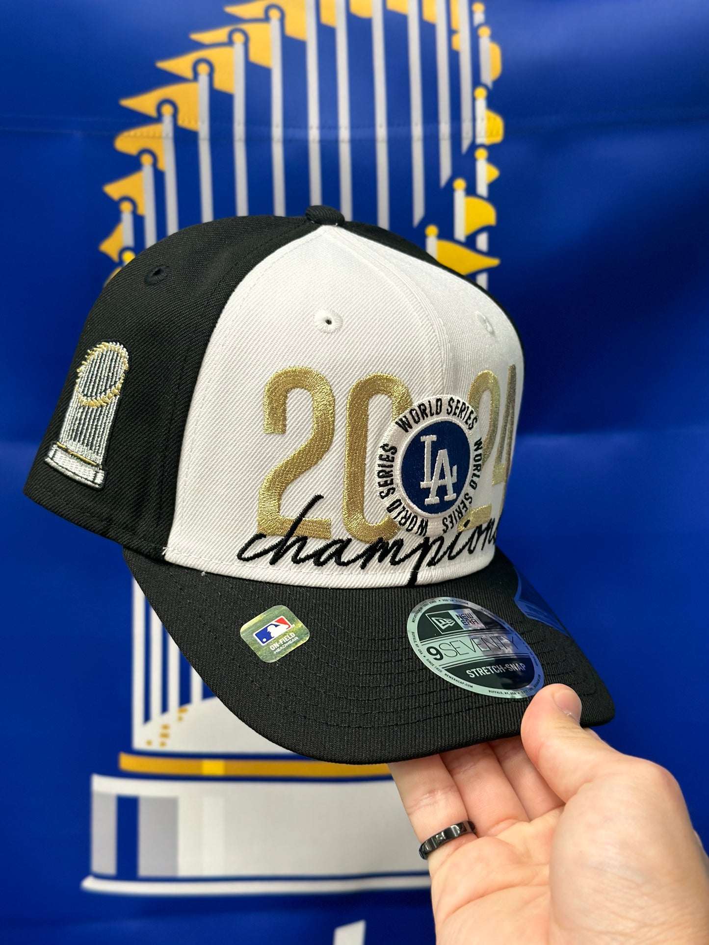 LA Dodgers 2024 World Series Championship Cap | New Era 9SEVENTY Stretch-Snap | Multicolor