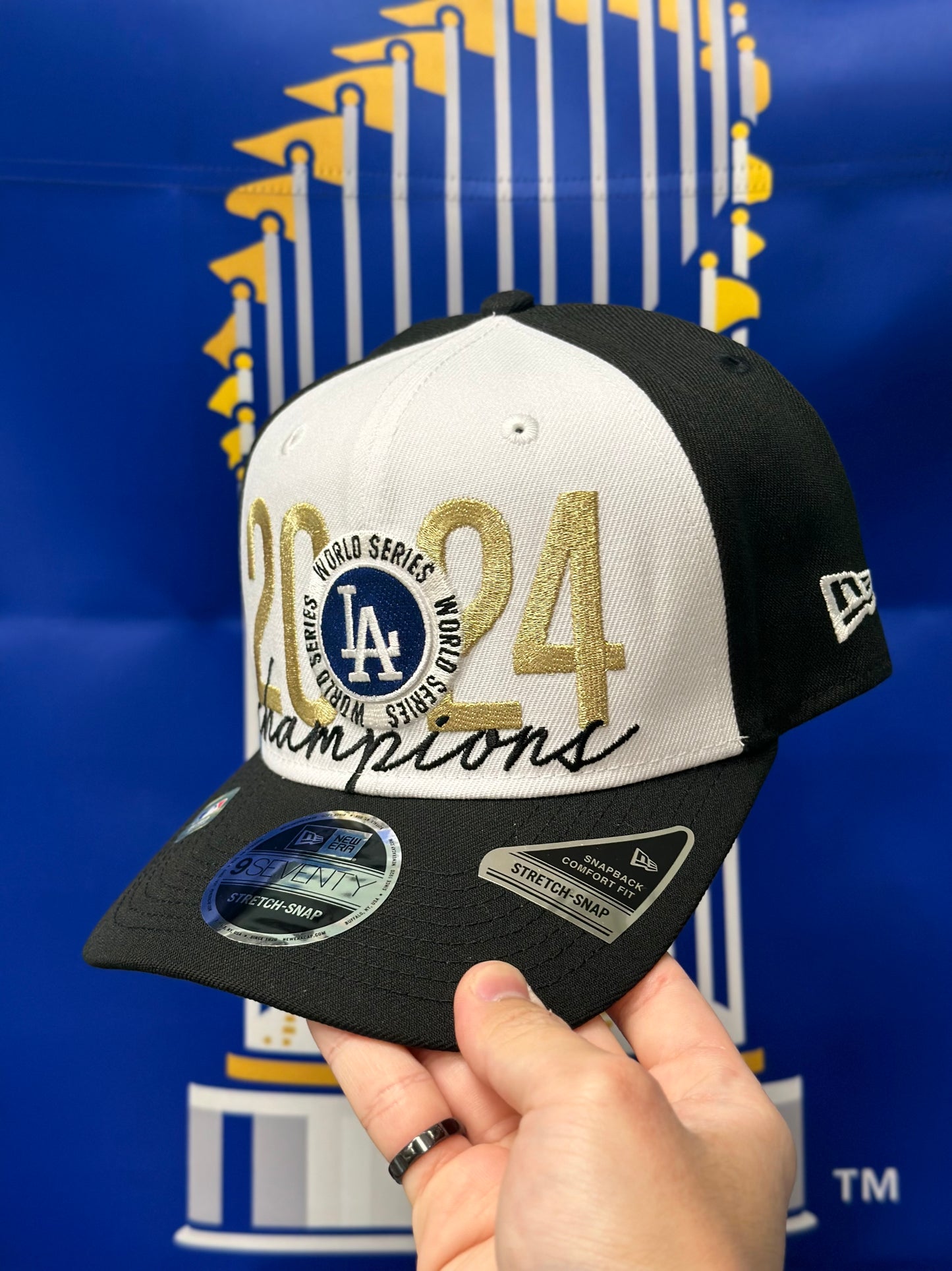 LA Dodgers 2024 World Series Championship Cap | New Era 9SEVENTY Stretch-Snap | Multicolor