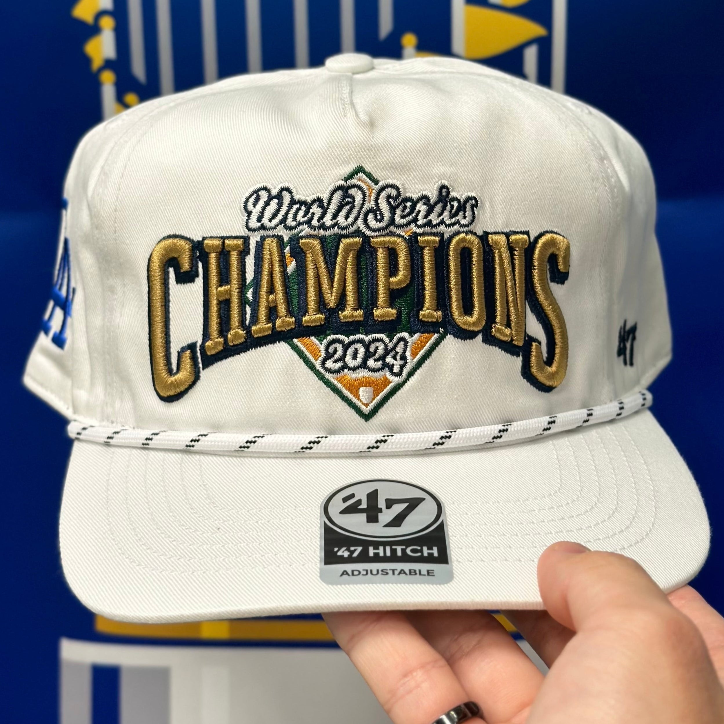 Los Angeles Dodgers '2024 World Series Champions' White '47 Brand Snapback - Product Image