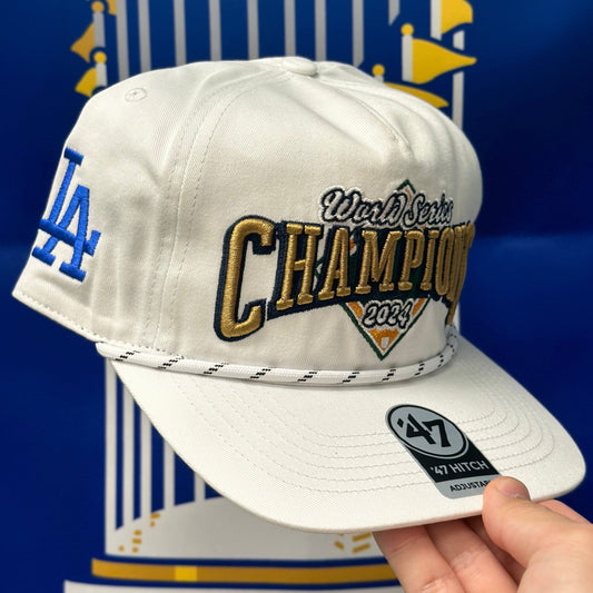 Los Angeles Dodgers '2024 World Series Champions' White '47 Brand Snapback - Product Image