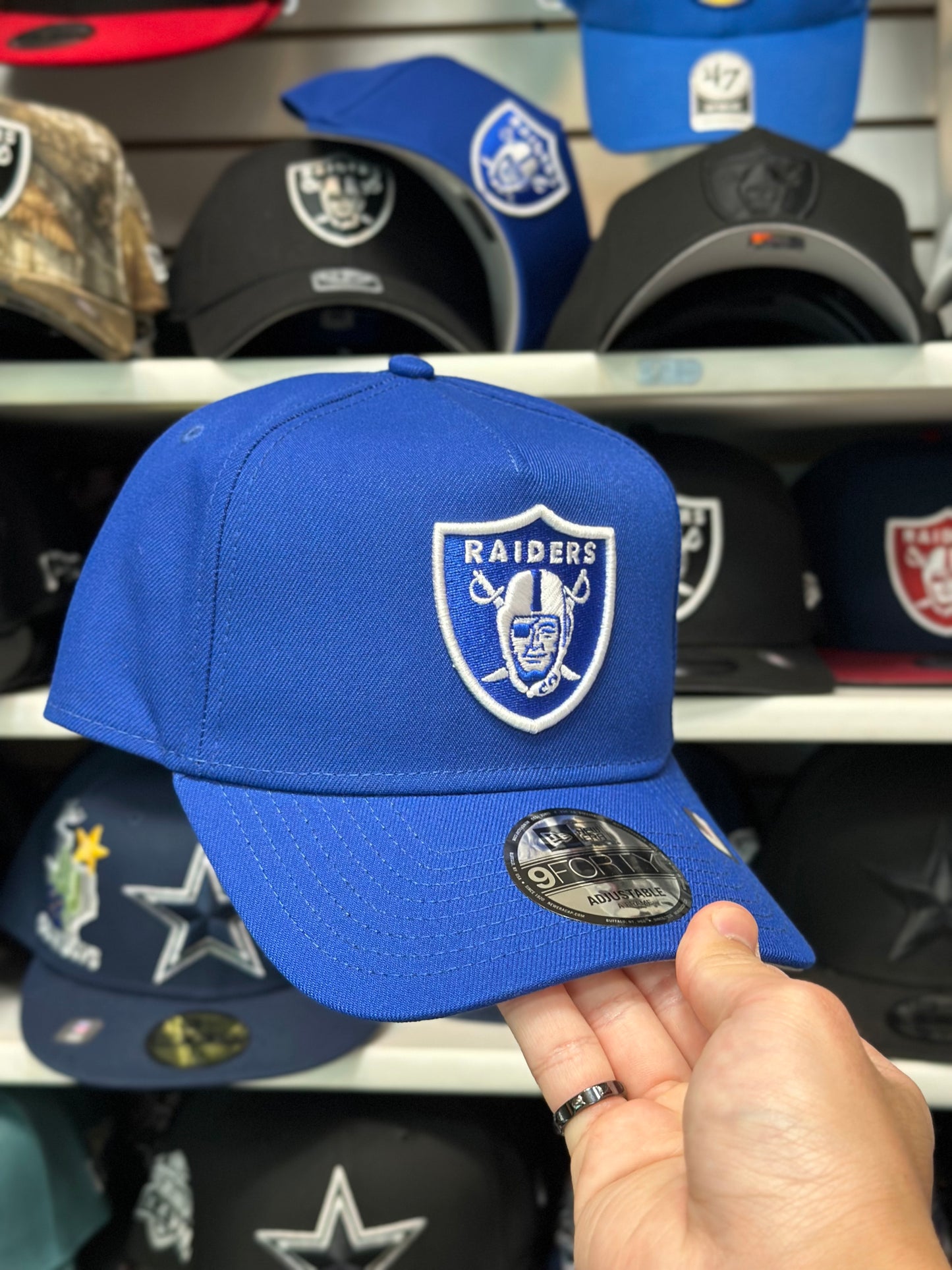 Las Vegas Raiders NFL A-Frame Snapback | New Era 9FORTY Adjustable Snap | Royal Blue