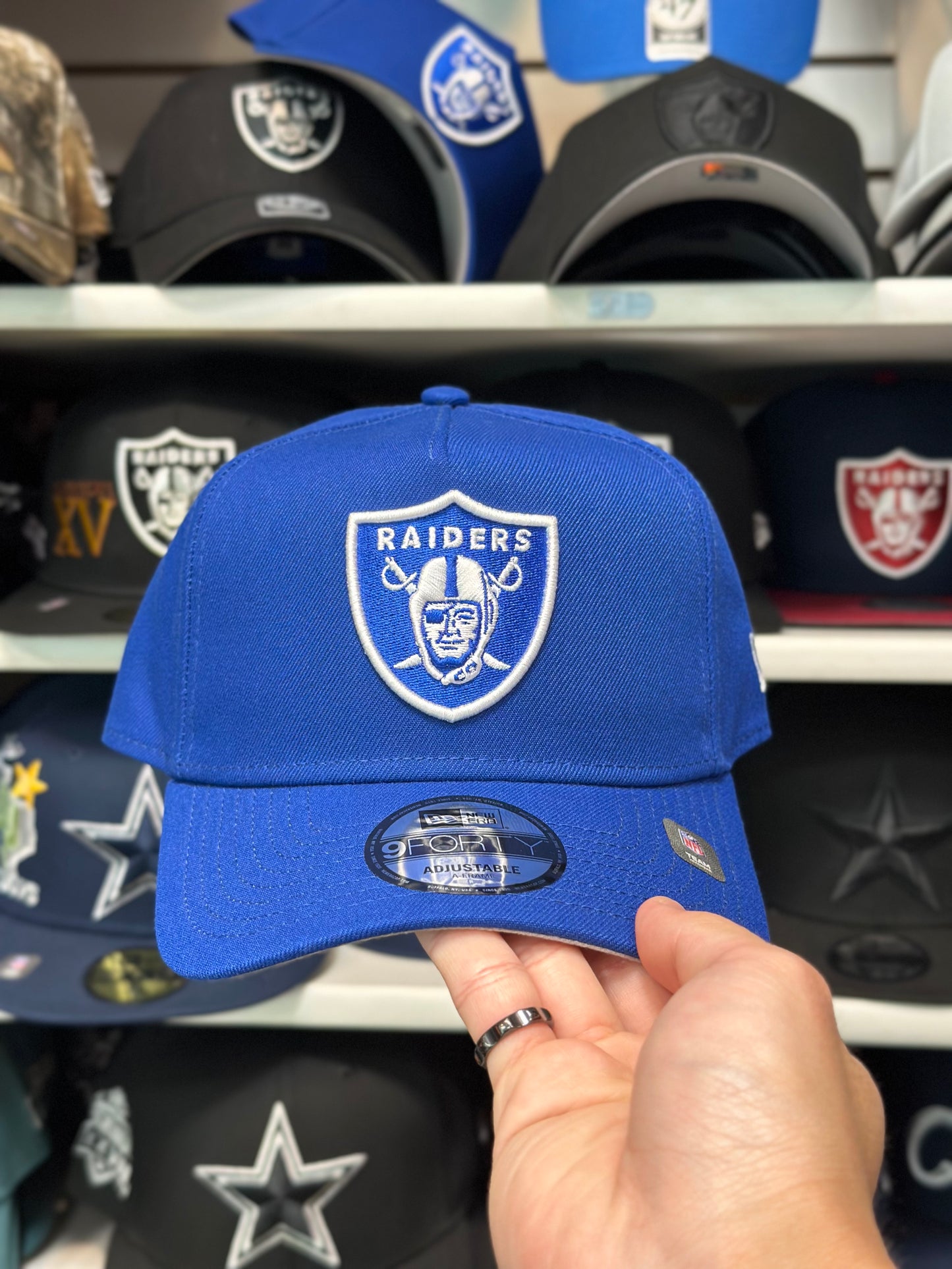 Las Vegas Raiders NFL A-Frame Snapback | New Era 9FORTY Adjustable Snap | Royal Blue