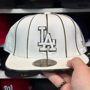 New Era Los Angeles Dodgers 'Camouflage Pinstripe' White 59FIFTY Fitted Hat - Product Image