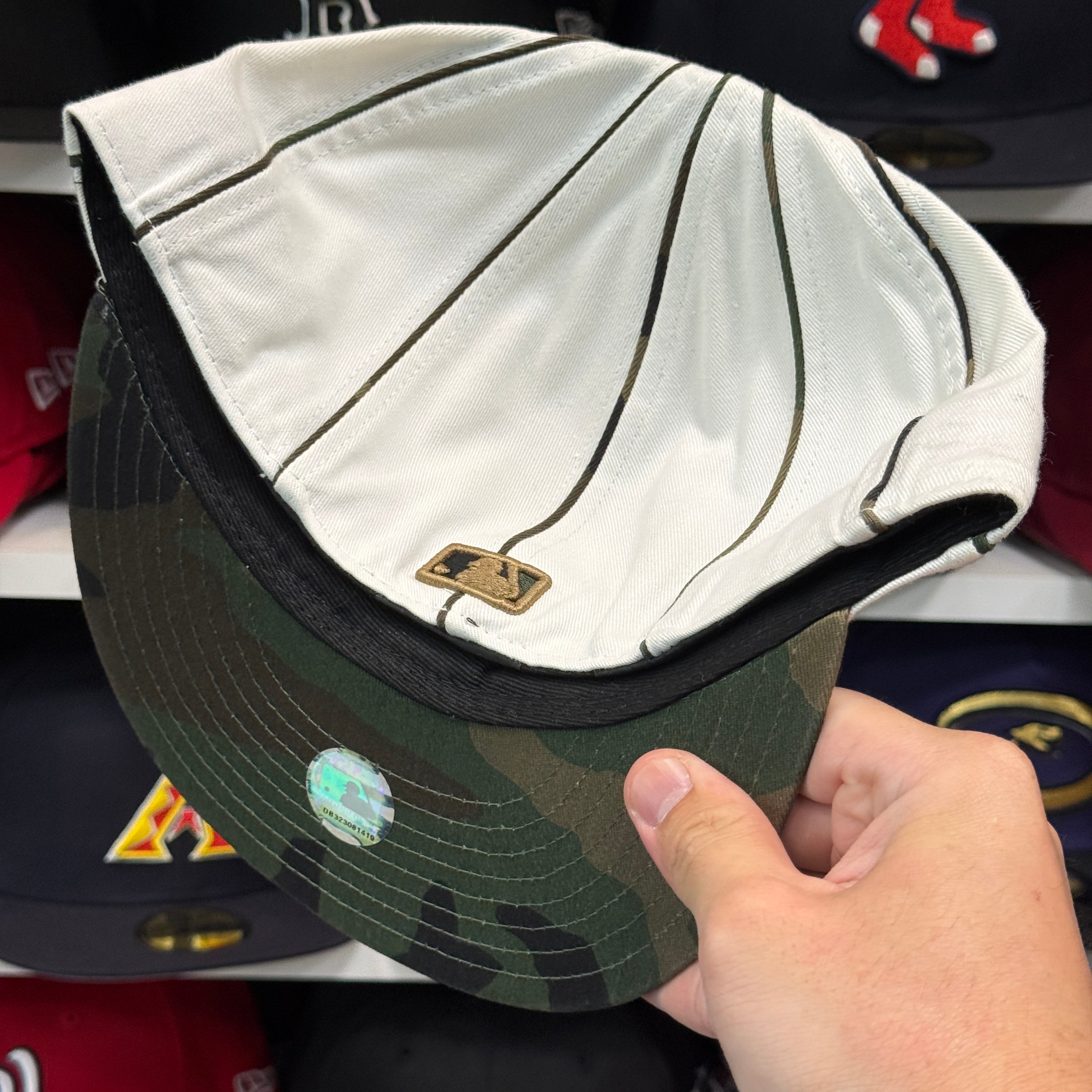 New Era Los Angeles Dodgers 'Camouflage Pinstripe' White 59FIFTY Fitted Hat - Product Image