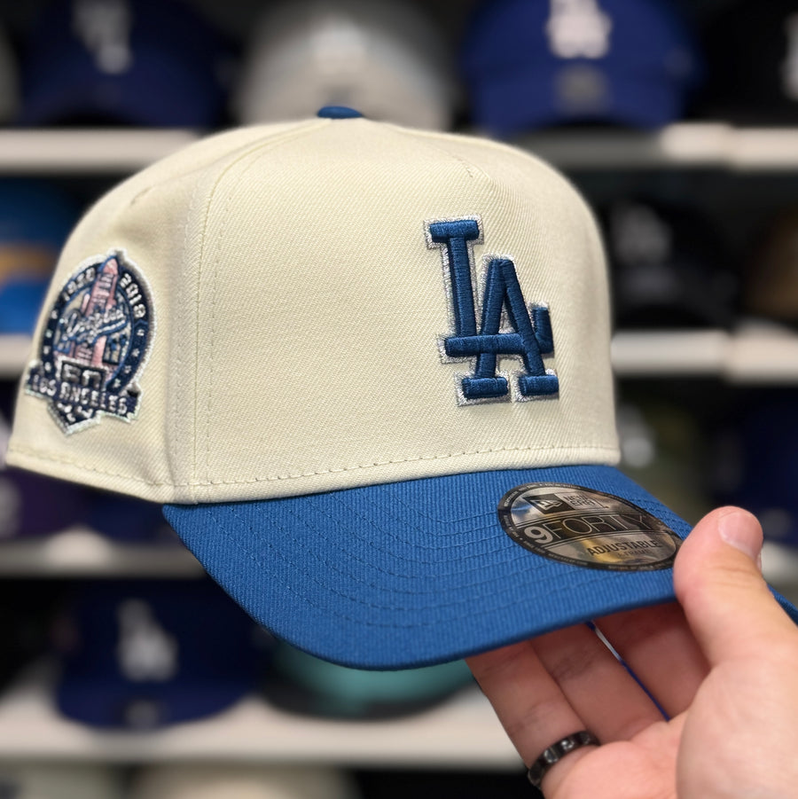 New Era Los Angeles Dodgers '60th Anniversary' A-Frame Creme/Blue 9FORTY Snapback - Product Image