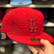 New Era Los Angeles Dodgers 'Wool Blueprint' Red 59FIFTY Fitted Hat - Product Image