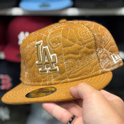New Era Los Angeles Dodgers 'Wool Blueprint' Tan 59FIFTY Fitted Hat - Product Image