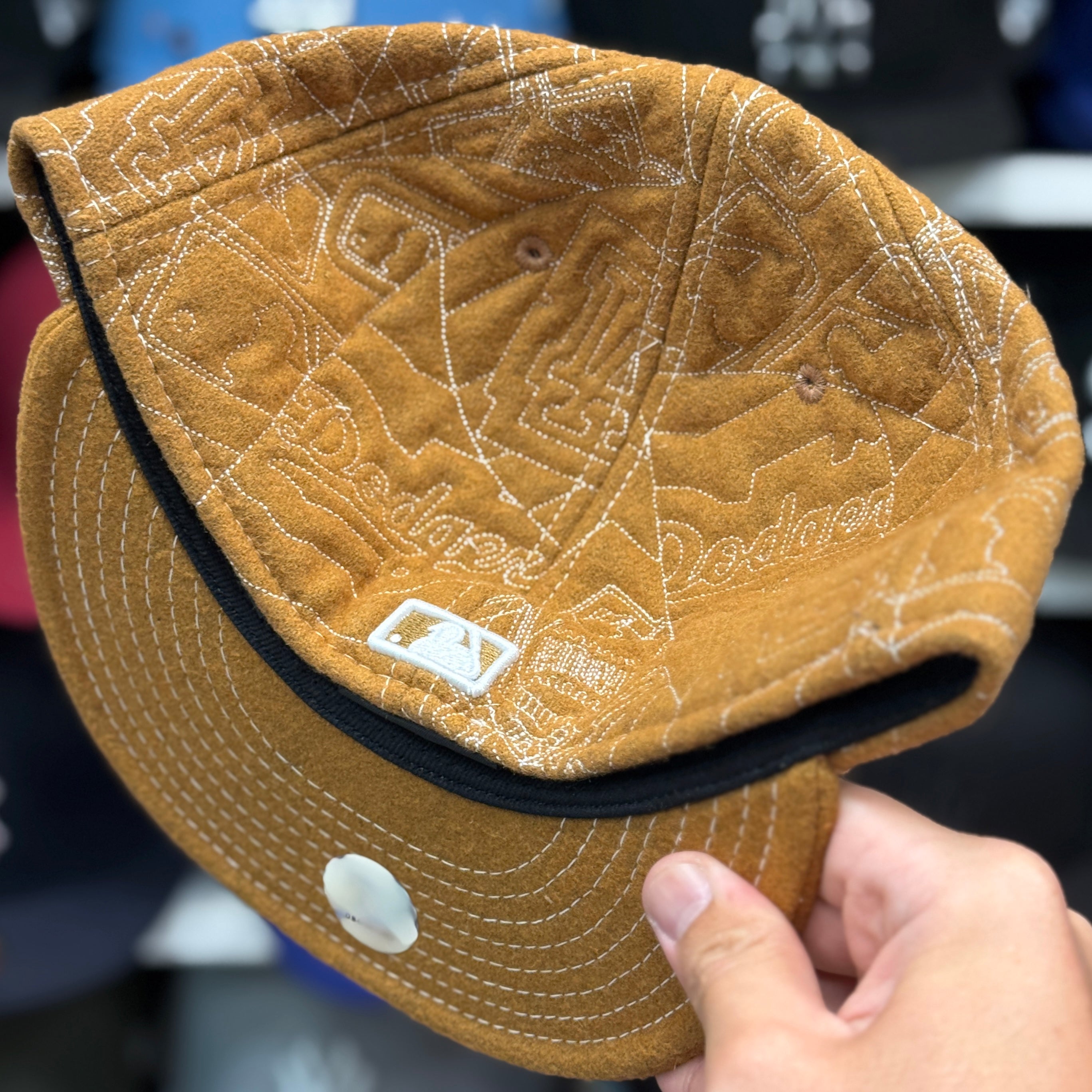 New Era Los Angeles Dodgers 'Wool Blueprint' Tan 59FIFTY Fitted Hat - Product Image