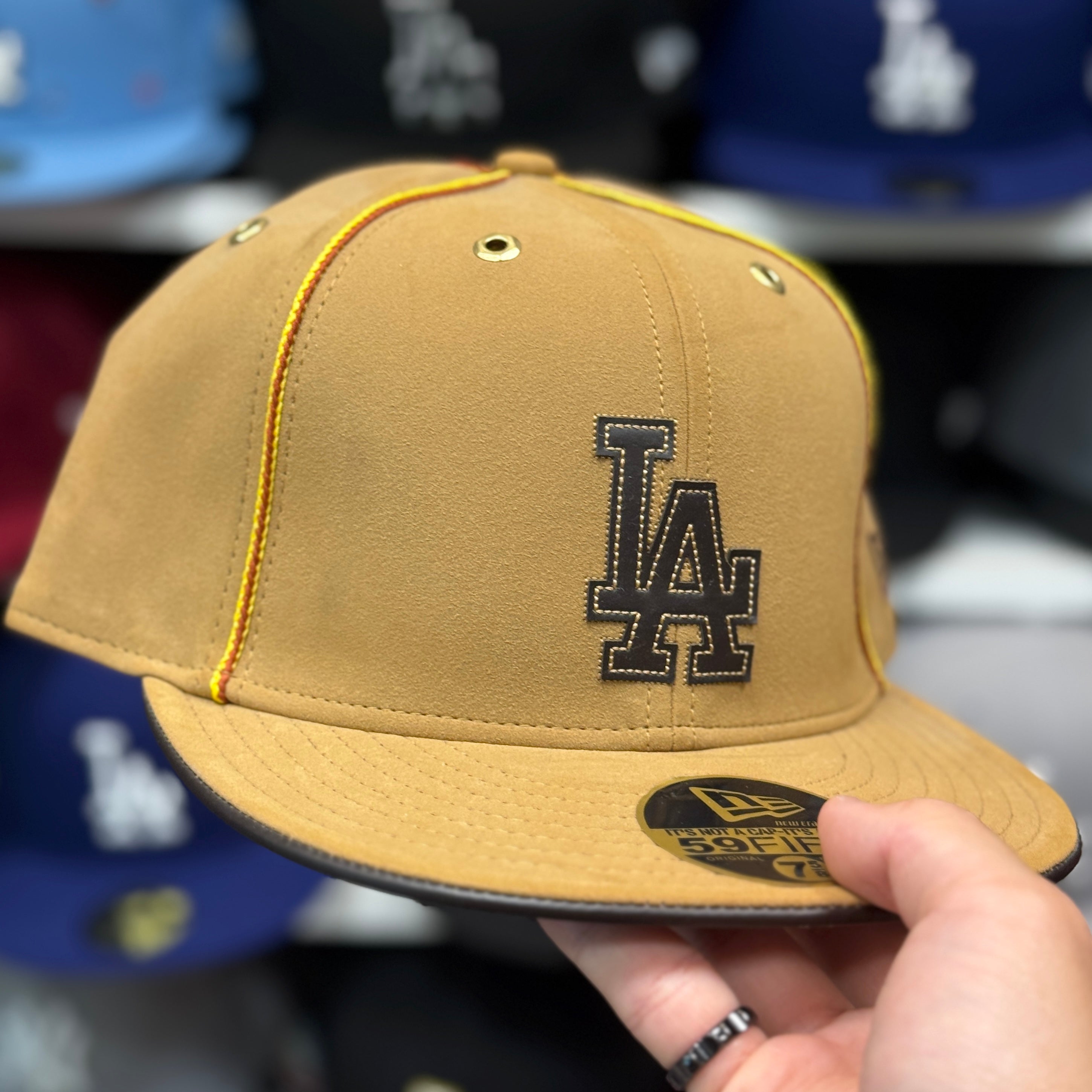 New Era Los Angeles Dodgers 'Vintage Suede' Tan 59FIFTY Fitted Hat - Product Image