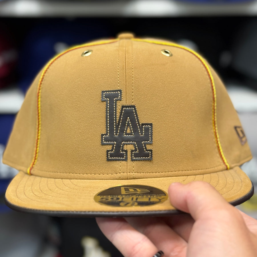 New Era Los Angeles Dodgers 'Vintage Suede' Tan 59FIFTY Fitted Hat - Product Image