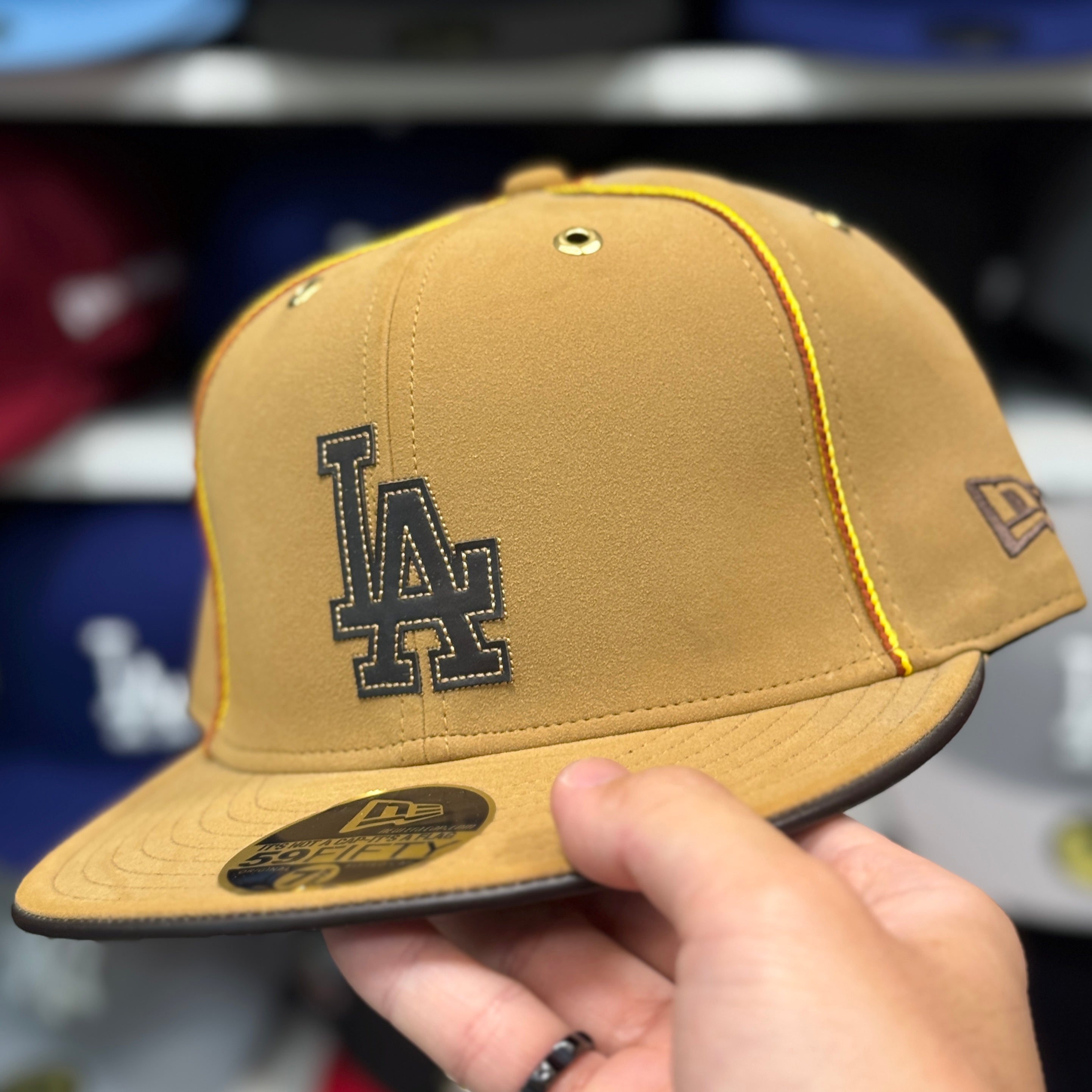 New Era Los Angeles Dodgers 'Vintage Suede' Tan 59FIFTY Fitted Hat - Product Image