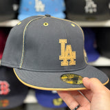 New Era Los Angeles Dodgers 'Vintage Suede' Black 59FIFTY Fitted Hat