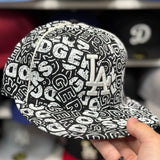 New Era Los Angeles Dodgers 'Block Wordmark' Black 59FIFTY Fitted Hat