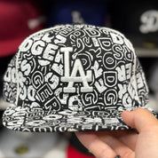 New Era Los Angeles Dodgers 'Block Wordmark' Black 59FIFTY Fitted Hat - Product Image