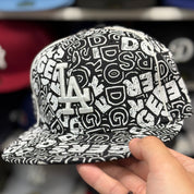 New Era Los Angeles Dodgers 'Block Wordmark' Black 59FIFTY Fitted Hat - Product Image