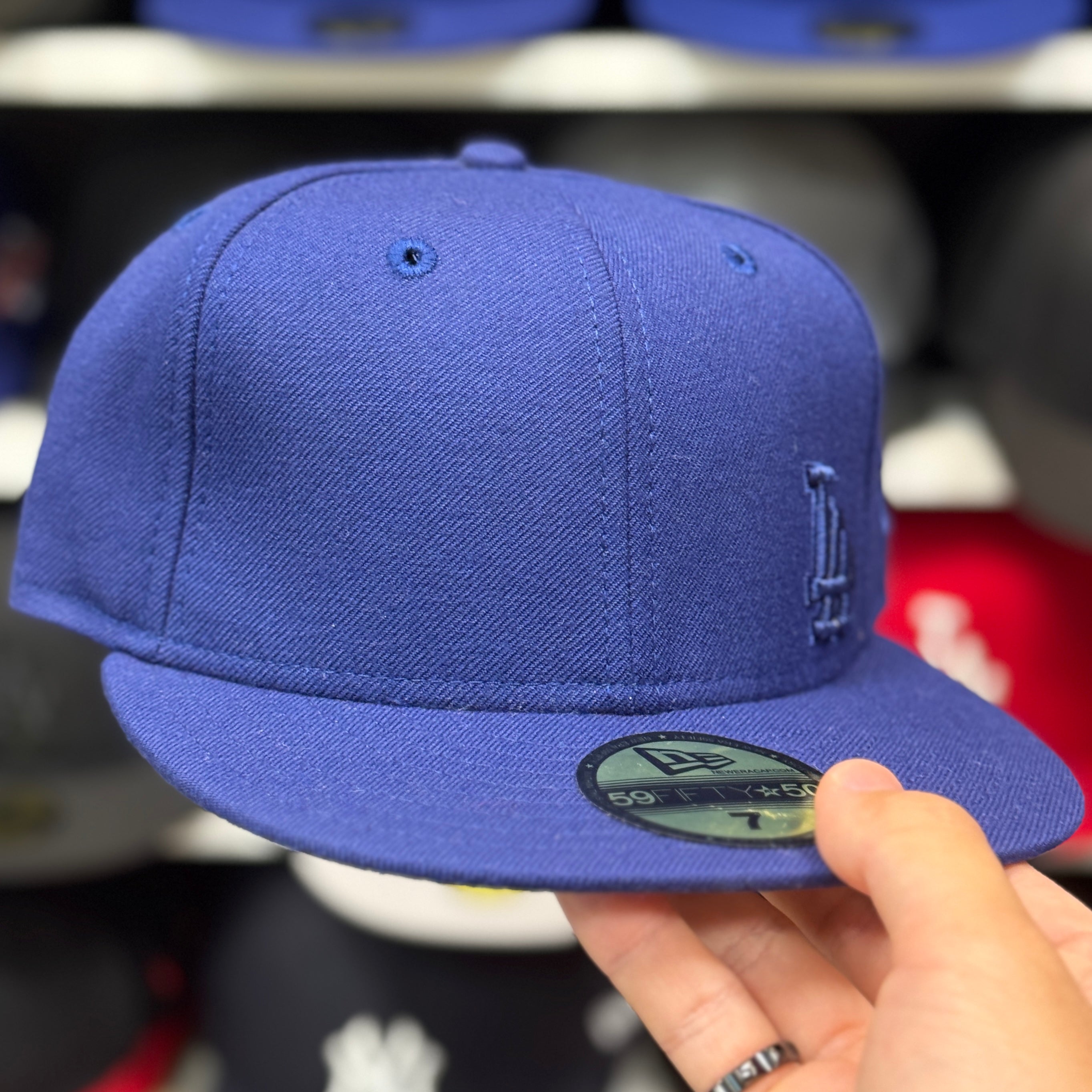 New Era Los Angeles Dodgers 'Mini Logo' Blue 59FIFTY Fitted Hat - Product Image
