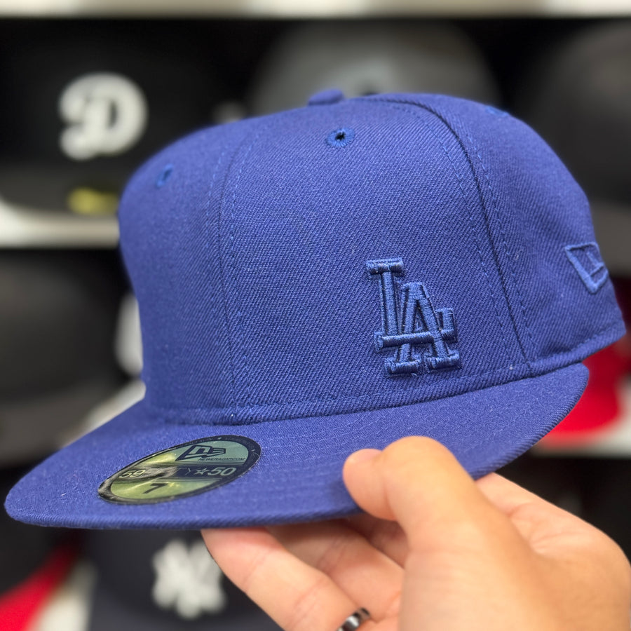 New Era Los Angeles Dodgers 'Mini Logo' Blue 59FIFTY Fitted Hat - Product Image