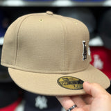 New Era Los Angeles Dodgers 'Mini Logo' Tan 59FIFTY Fitted Hat