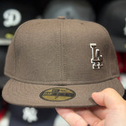 New Era Los Angeles Dodgers 'Mini Logo' Brown 59FIFTY Fitted Hat - Product Image