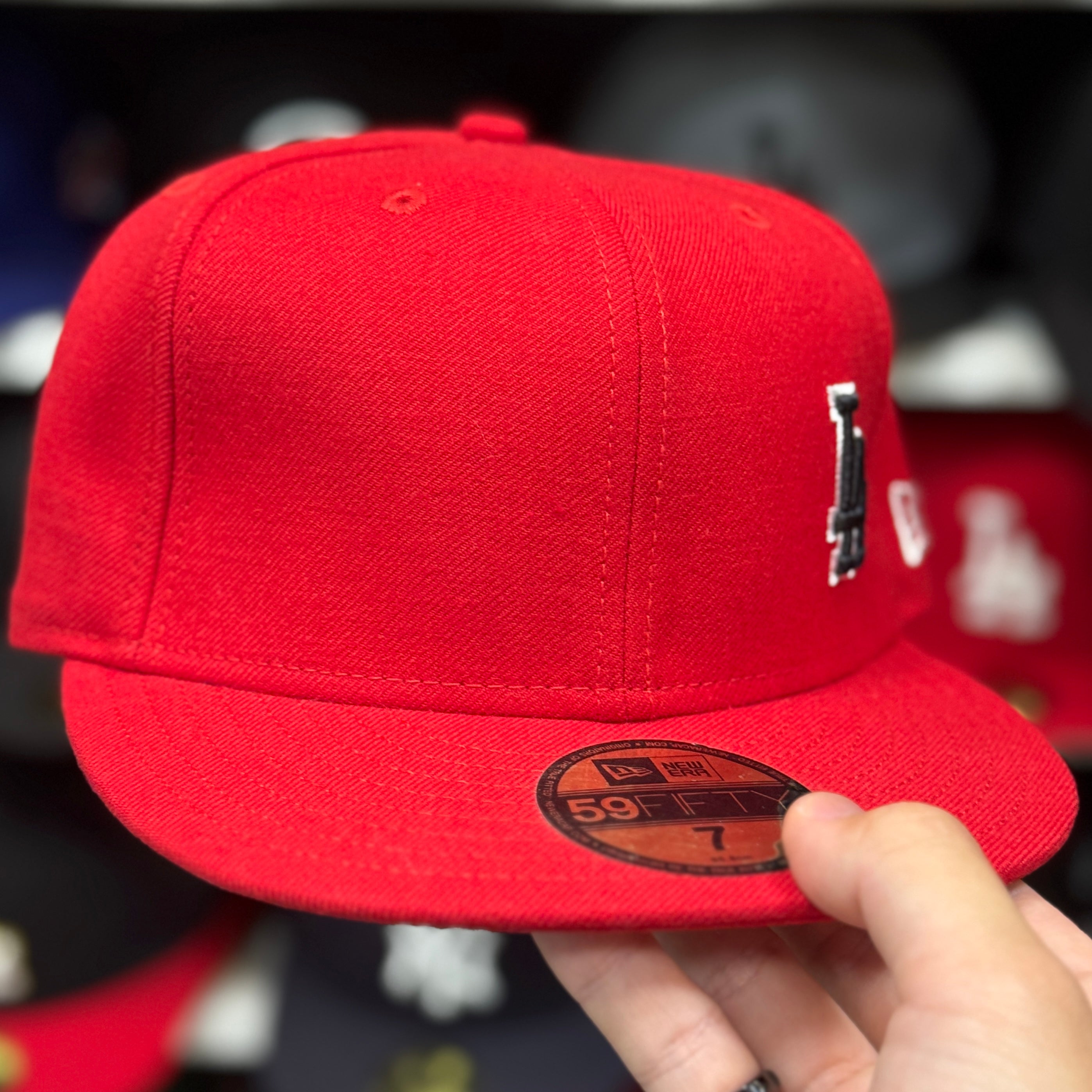 New Era Los Angeles Dodgers 'Mini Logo' Red 59FIFTY Fitted Hat - Product Image