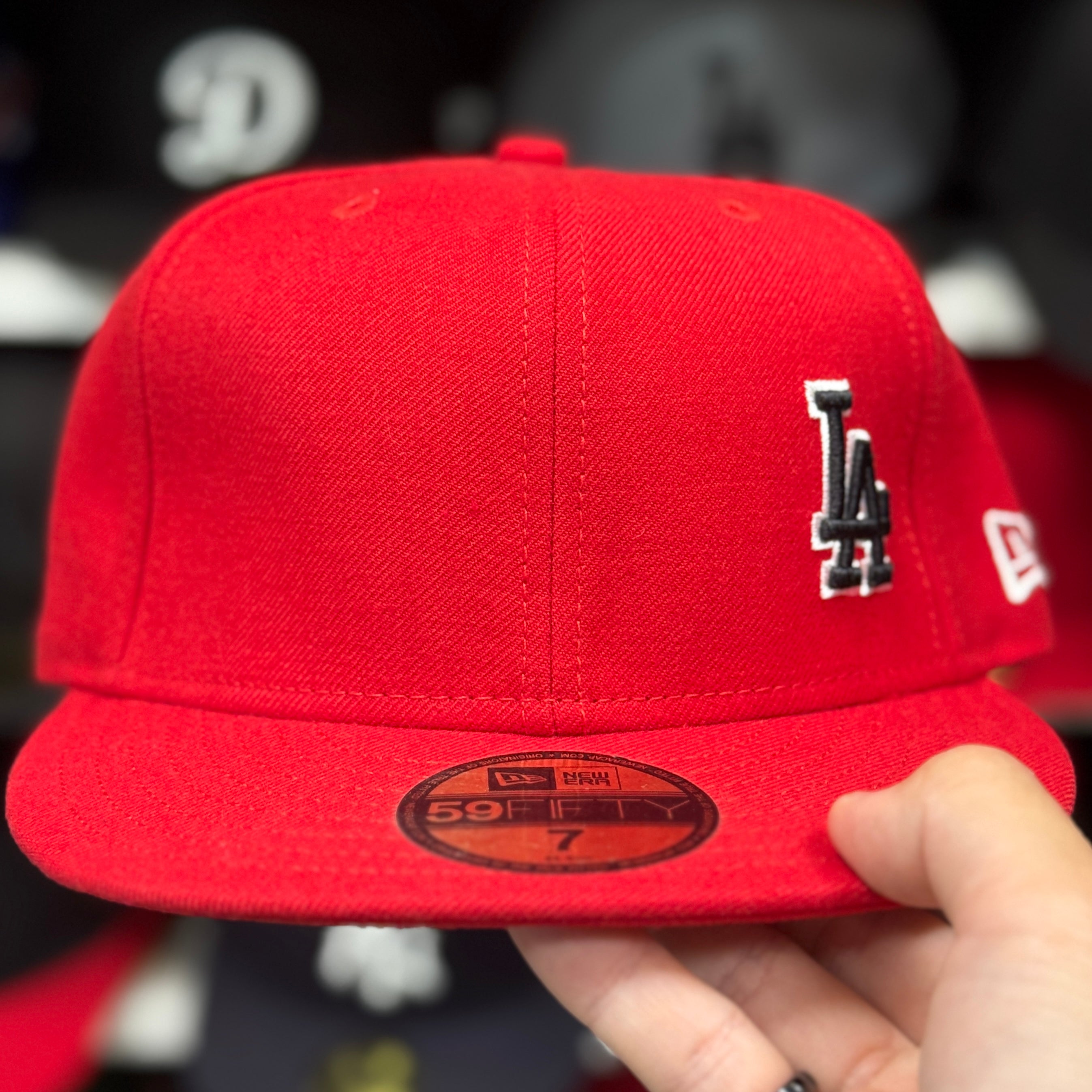 New Era Los Angeles Dodgers 'Mini Logo' Red 59FIFTY Fitted Hat - Product Image
