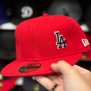 New Era Los Angeles Dodgers 'Mini Logo' Red 59FIFTY Fitted Hat - Product Image