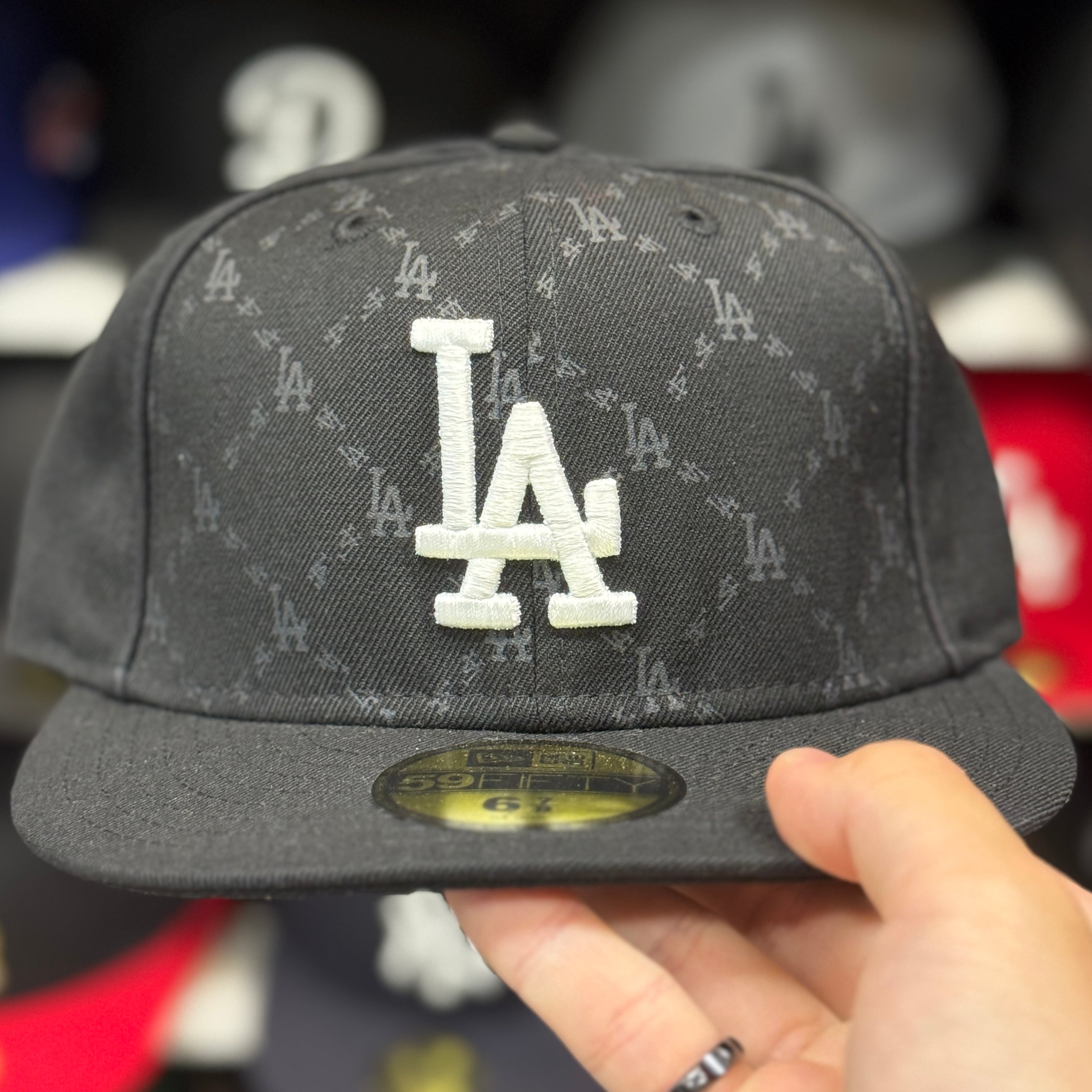 New Era Los Angeles Dodgers 'Monogram' Black 59FIFTY Fitted Hat - Product Image
