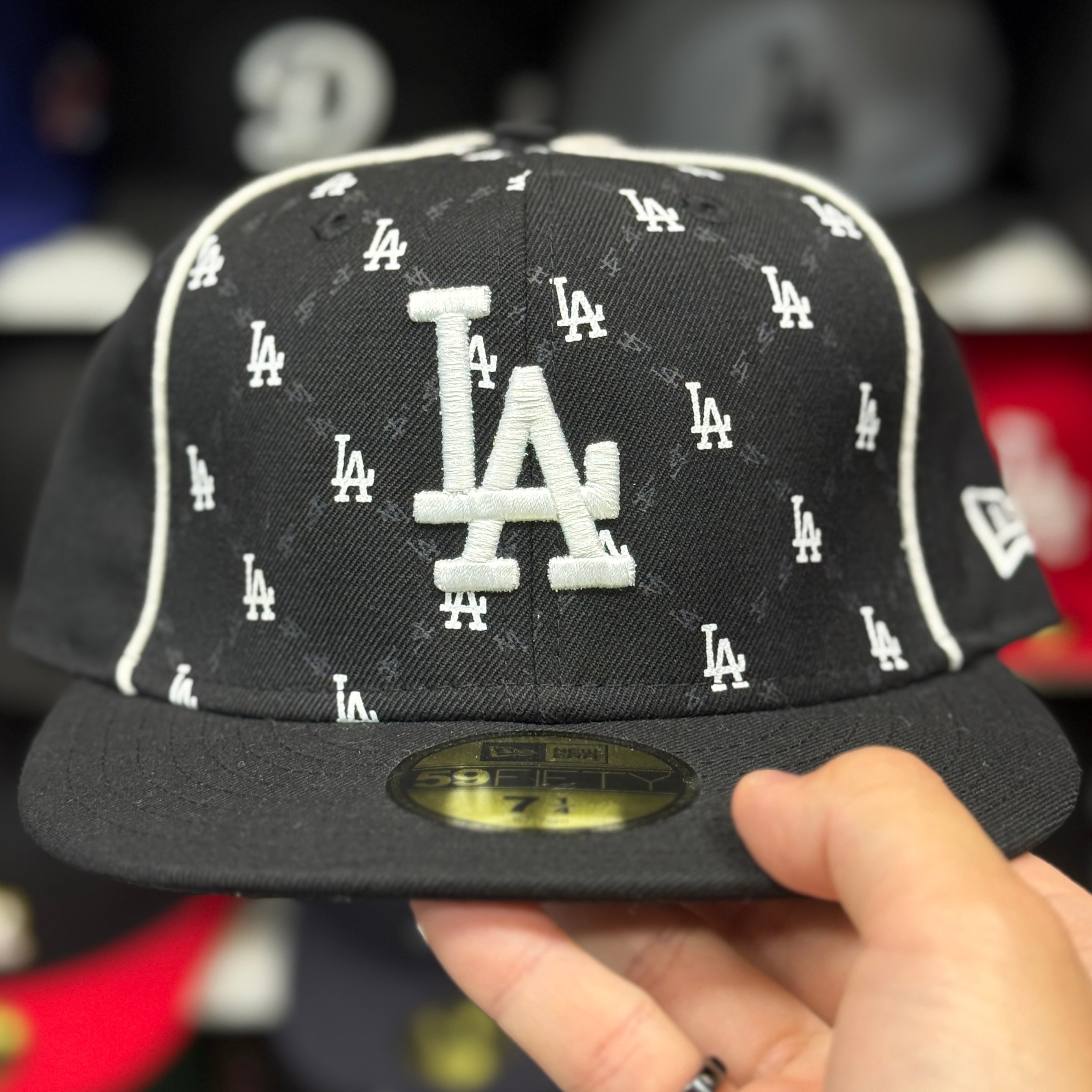 New Era Los Angeles Dodgers 'Monogram' Black 59FIFTY Fitted Hat - Product Image